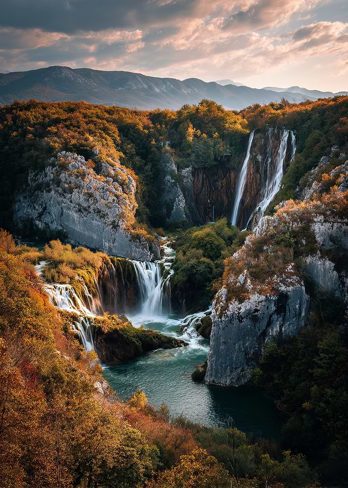 Plitvice Lakes National Park Waterfall