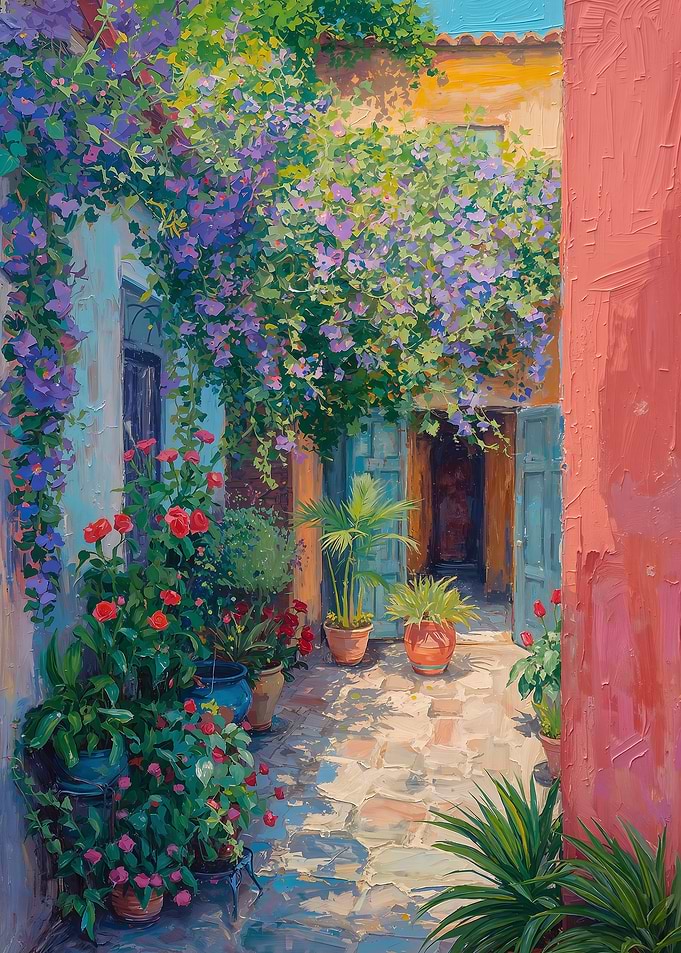Mediterranean Courtyard Bloom