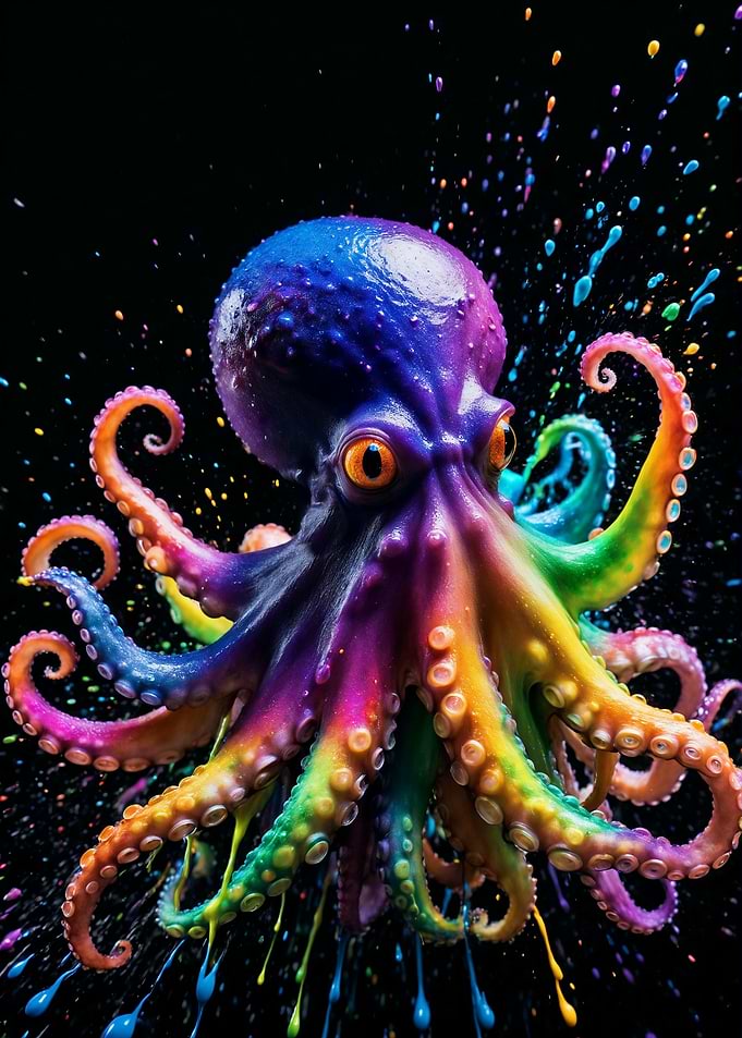 Color Splash Polypus Octopus