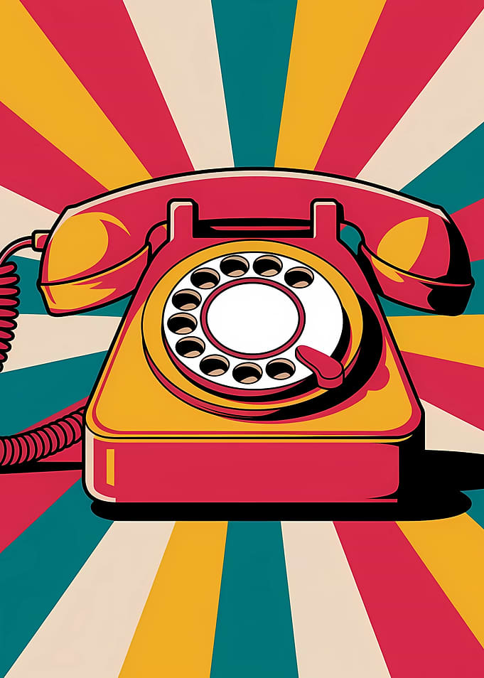 Retro Rotary Phone Pop Art