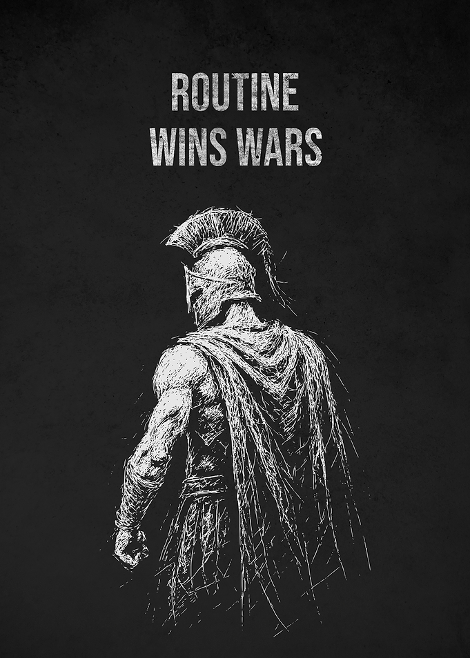 Routine Wins Wars Spartan Illustration