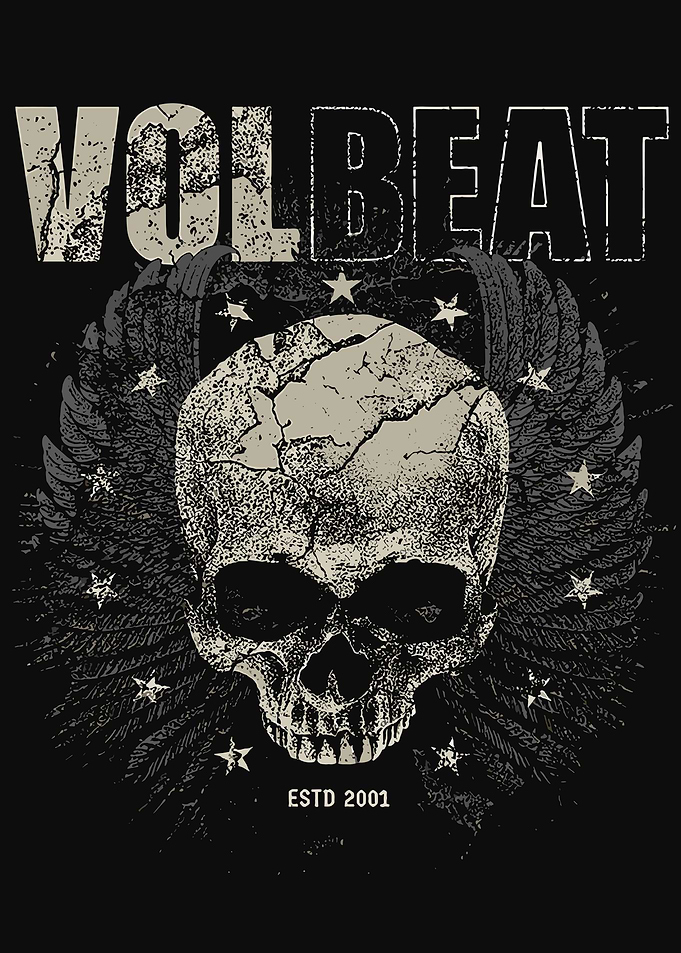 Volbeat Skull and Wings Design