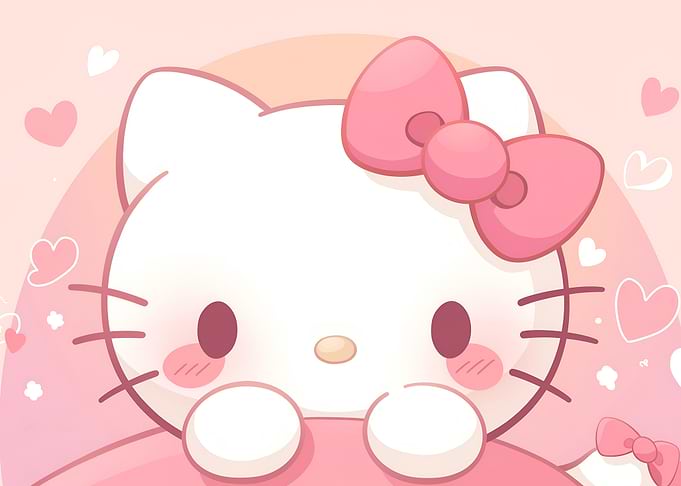 Cute Hello Kitty Pink Background