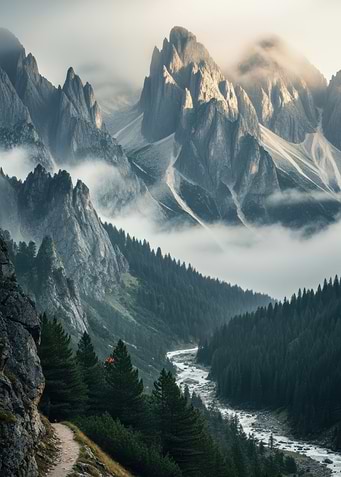Misty Mountains Landscape