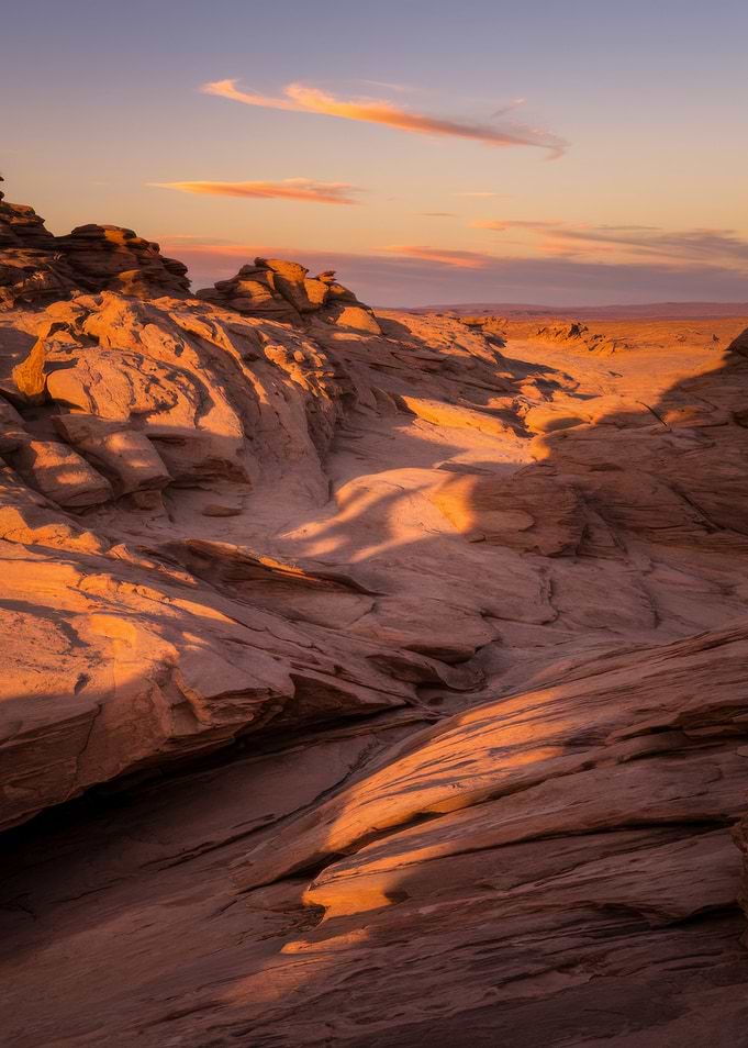 Desert Rock Formations at Sunset