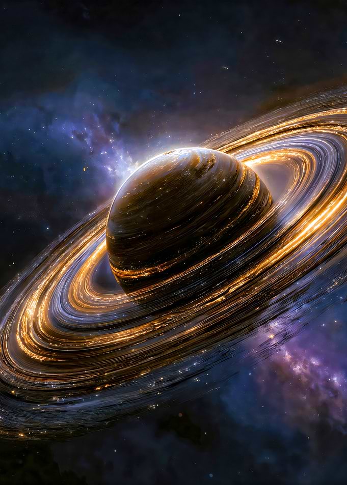 Ringed Planet in Nebula