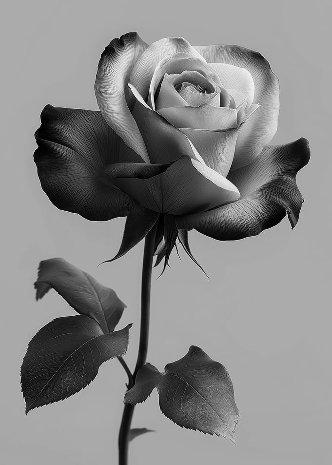 Monochrome Rose Blossom