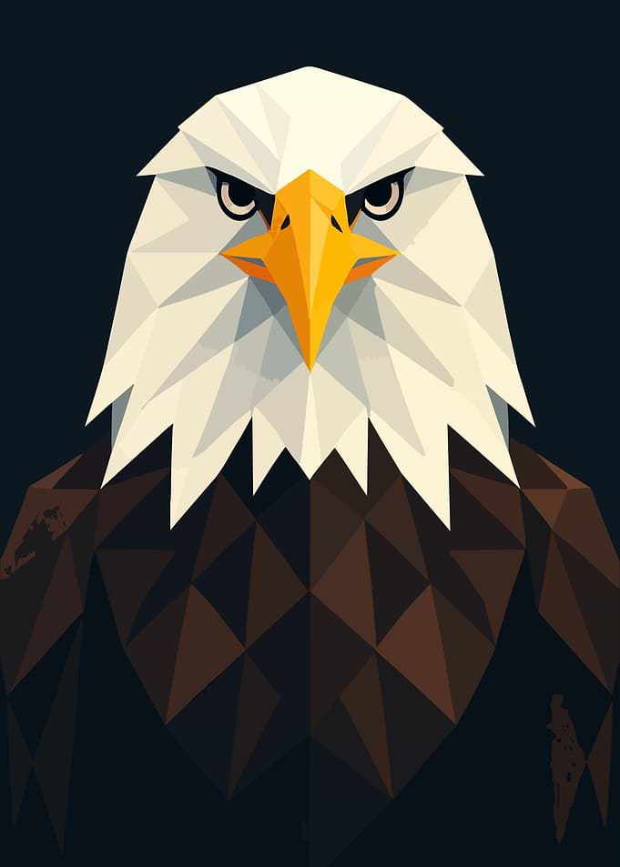 Geometric Bald Eagle Portrait