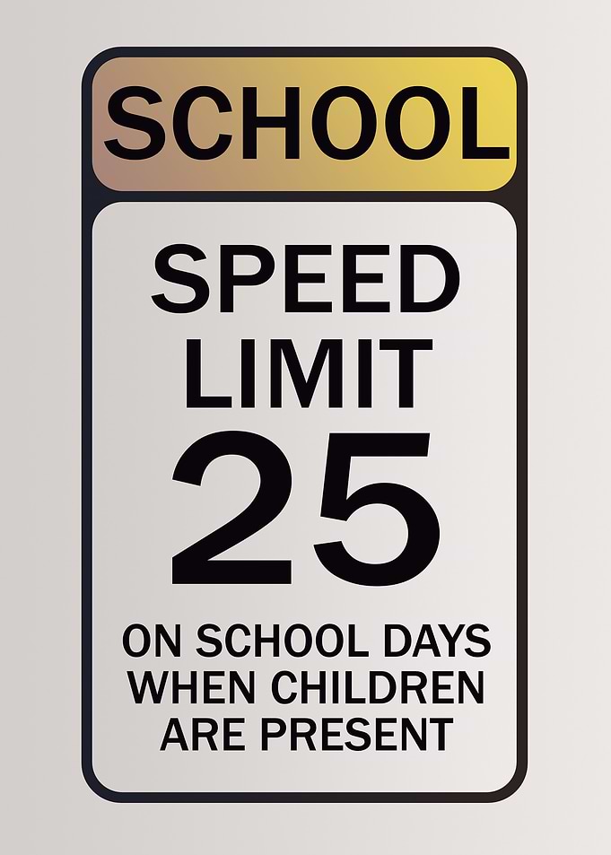 School Zone Speed Limit Sign