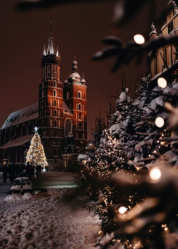 Krakow Christmas Market at Night