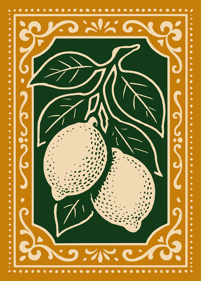 Lemons and Leaves Art