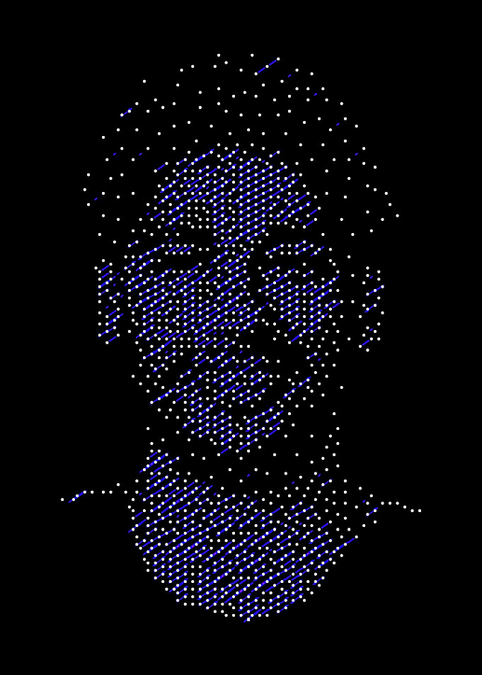 Abstract Portrait with Dots and Lines
