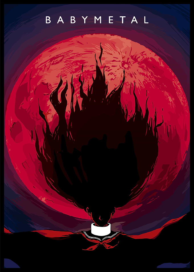 Goddess of darkness on a full moon