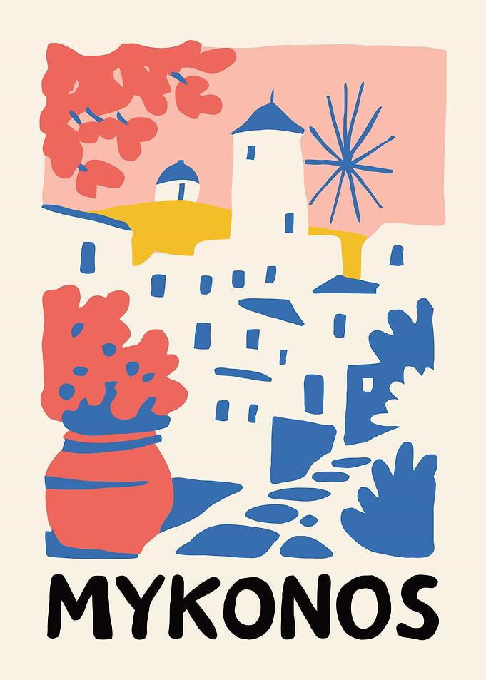 Mykonos Travel Poster