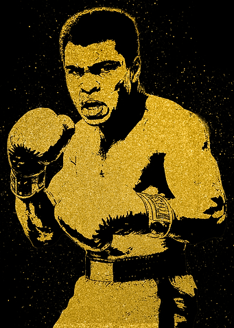 Muhammad Ali Gold and Black Portrait