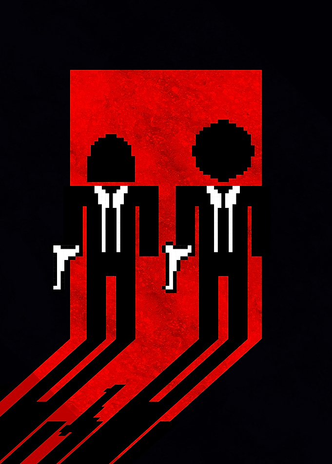 Pixelated Hitmen Silhouette