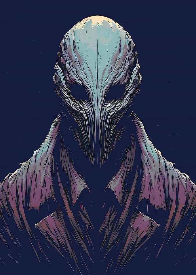 Abstract Figure in Dark Blue