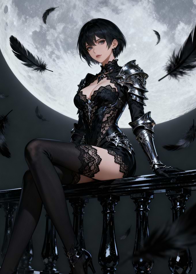 Dark Knight Woman with Moon