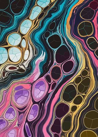 Abstract Colorful Cell-Like Pattern