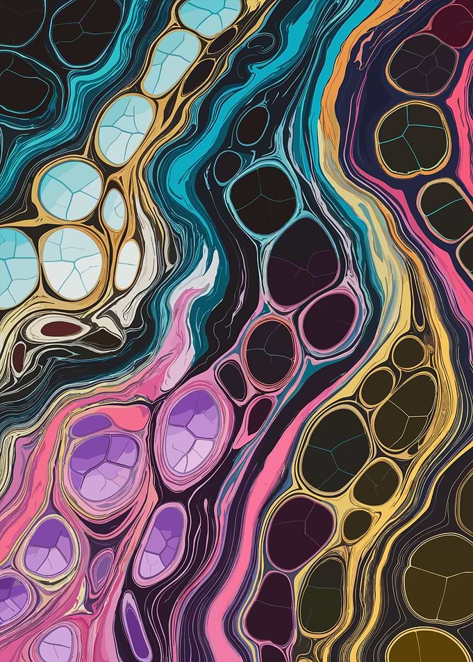 Abstract Colorful Cell-Like Pattern