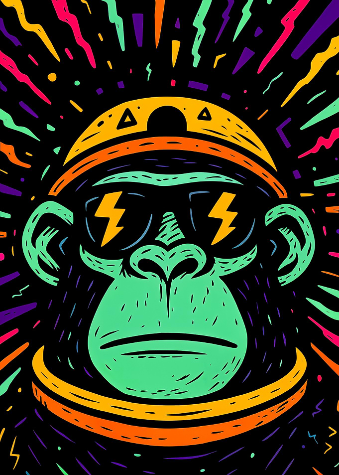Electric Cool Ape Street Art