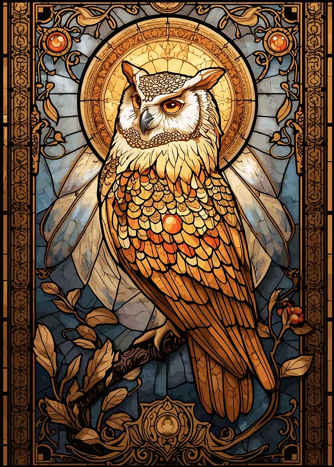 Owl Stained Glass