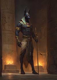 Anubis in Egyptian Temple