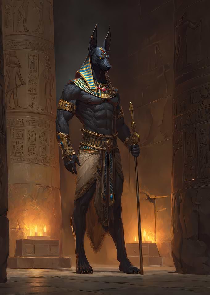 Anubis in Egyptian Temple