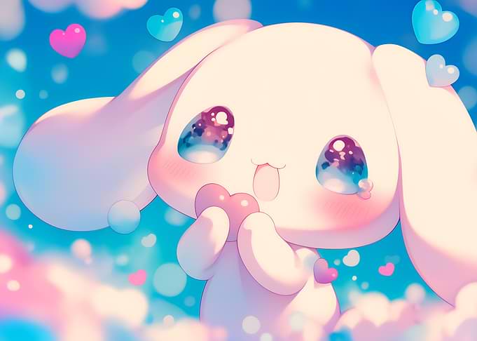 Cute Cinnamoroll with Hearts