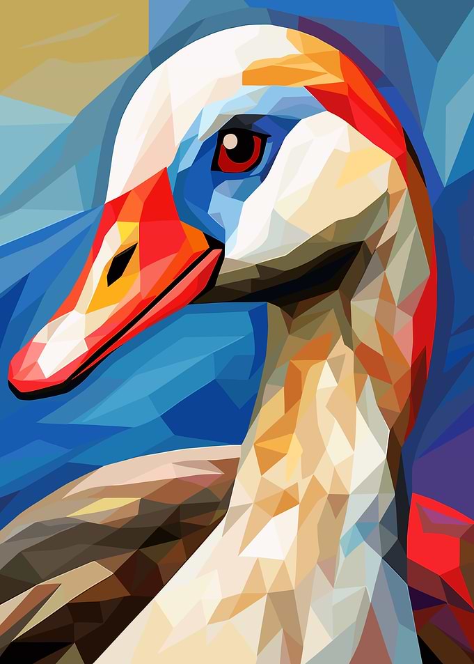 Geometric Duck Portrait