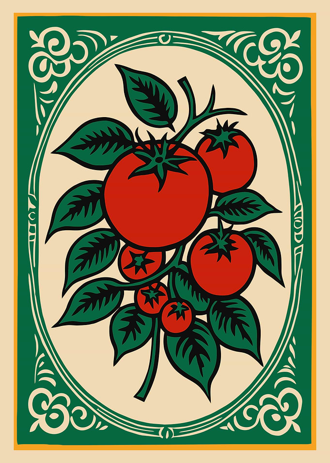 Tomato Branch Illustration