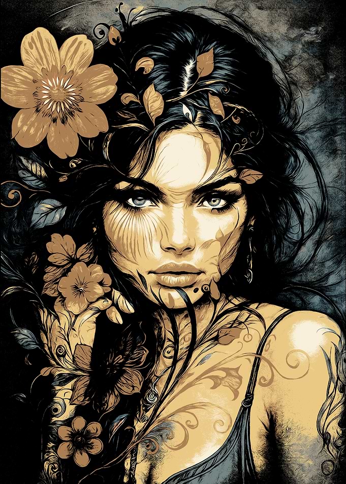Floral Woman Portrait