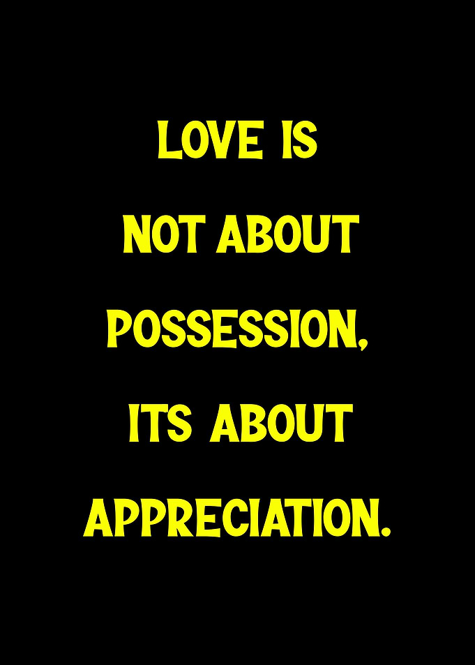 Love is about appreciation text art