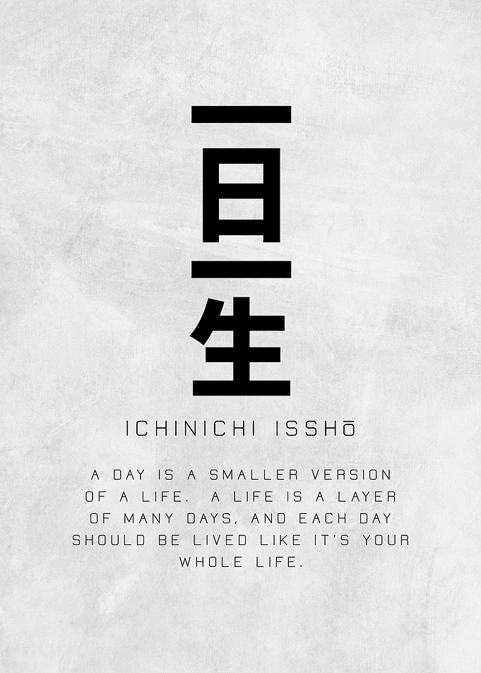 Ichinichi Issho Poster – Japanese Inspirational Quote Wall Art