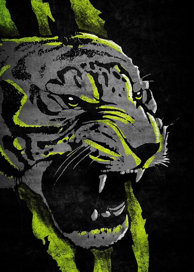 Tiger Roar with Neon Green Accents