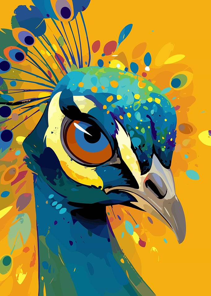 Colorful Peacock Portrait