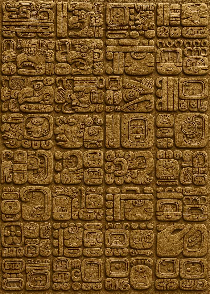 Mayan Hieroglyphs Stone Carving Texture