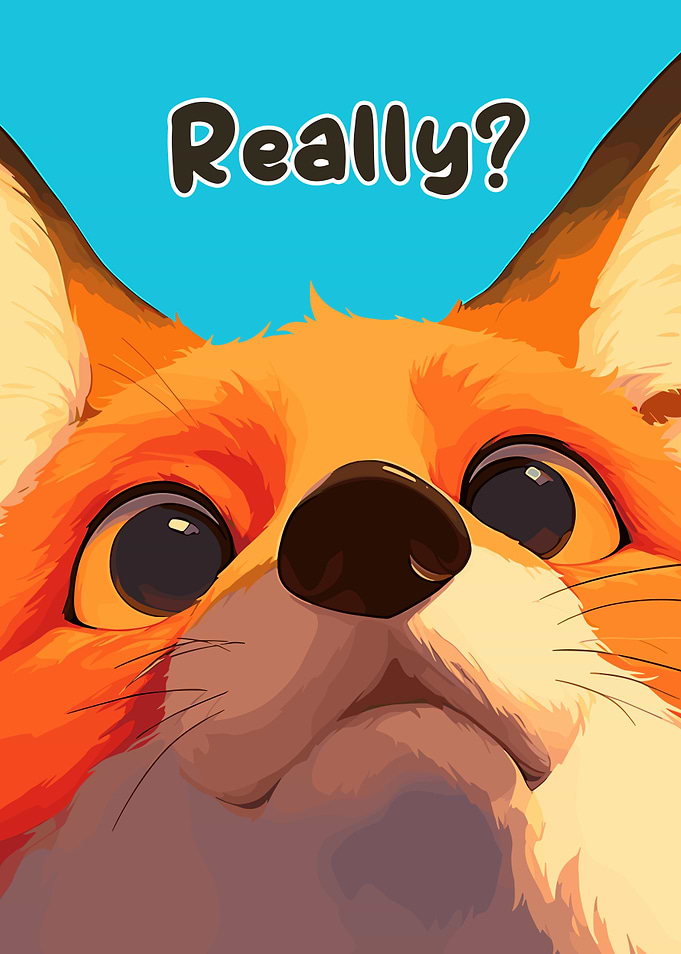 Cartoon Fox Asks 'Really?'