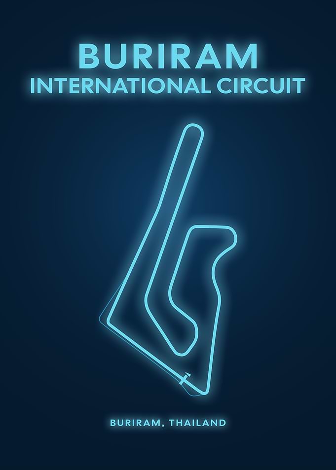 Buriram International Circuit Neon Poster