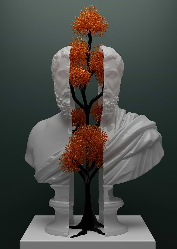Bust with Tree