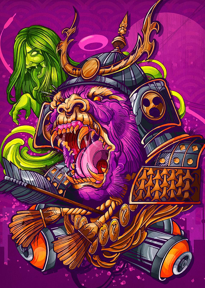 Samurai Gorilla and Green Spirit