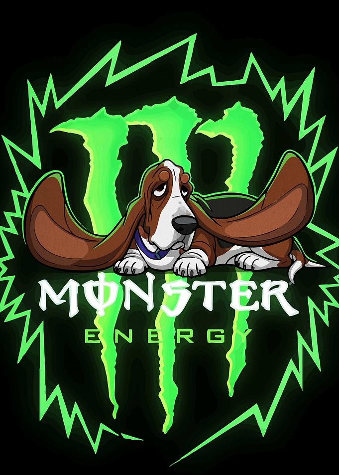 Basset Hound Monster Energy Drink