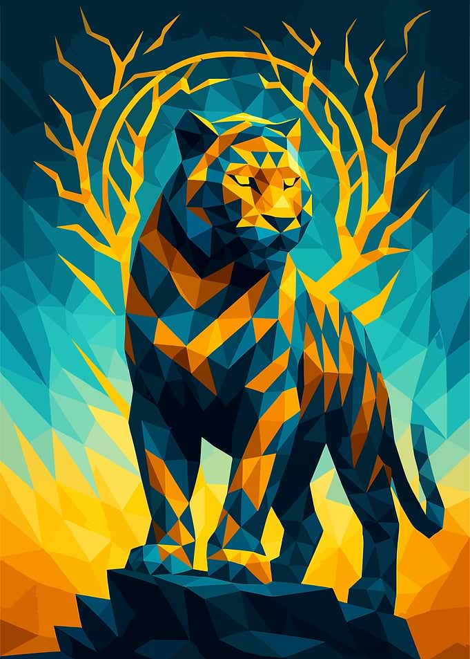 Geometric Tiger Art