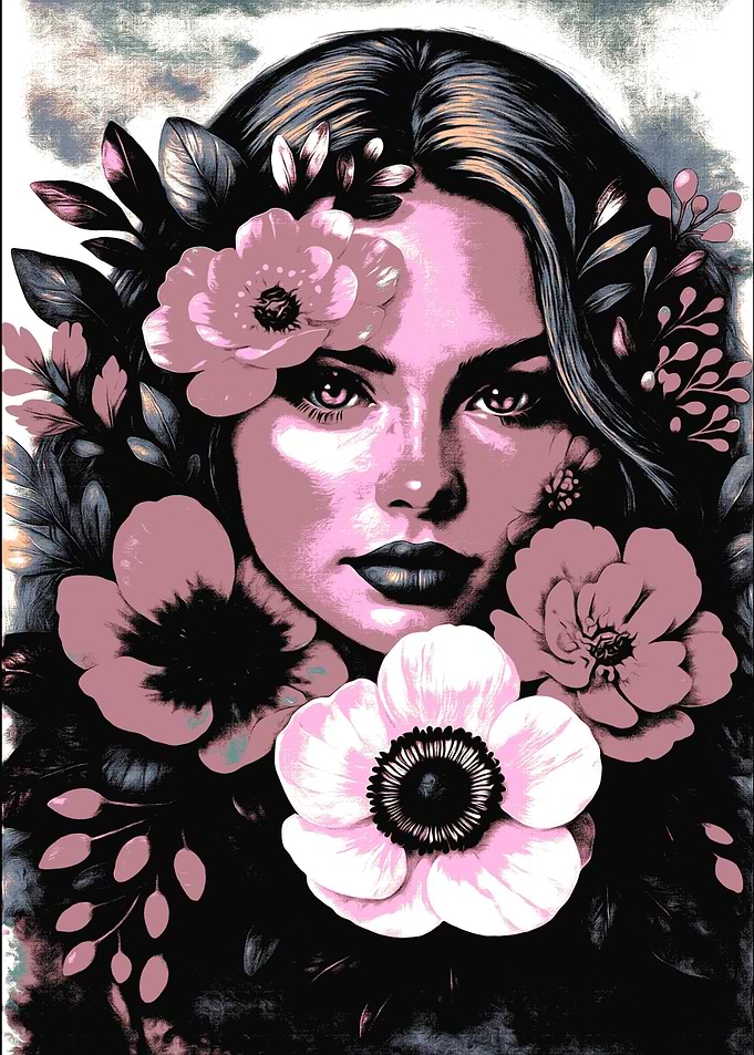 Floral Woman Portrait