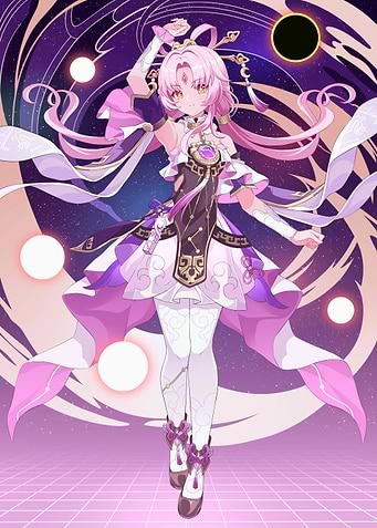 Girl with Pink Hair and Dress