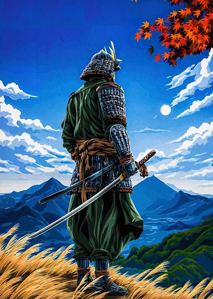 Samurai Warrior in Landscape