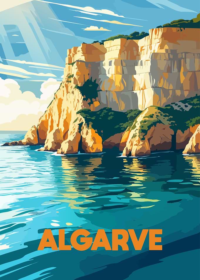 Algarve Coastline Travel Poster