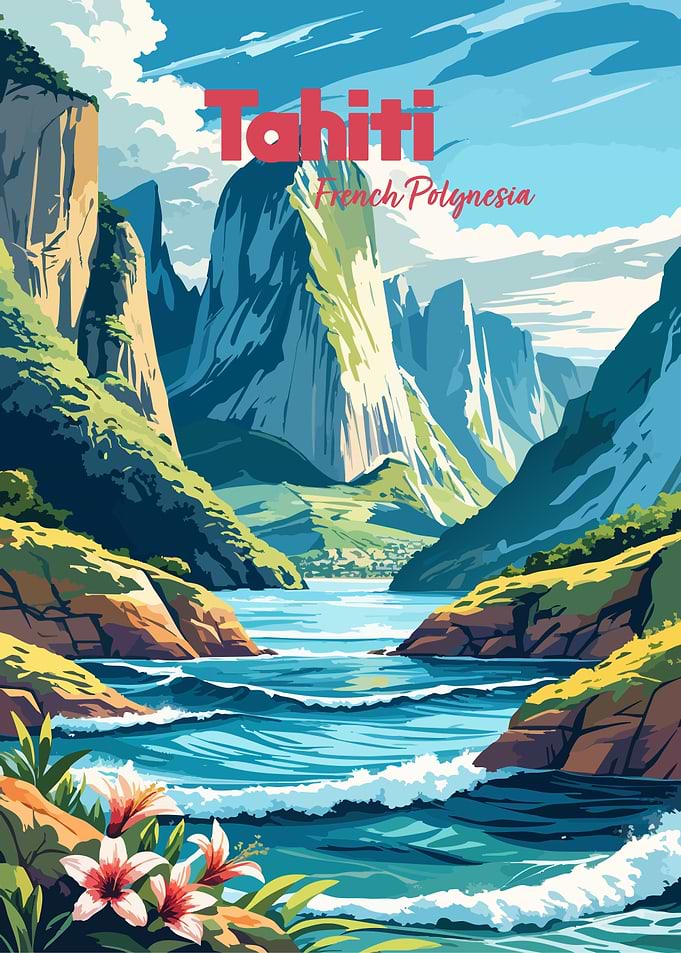 Tahiti French Polynesia Landscape Art