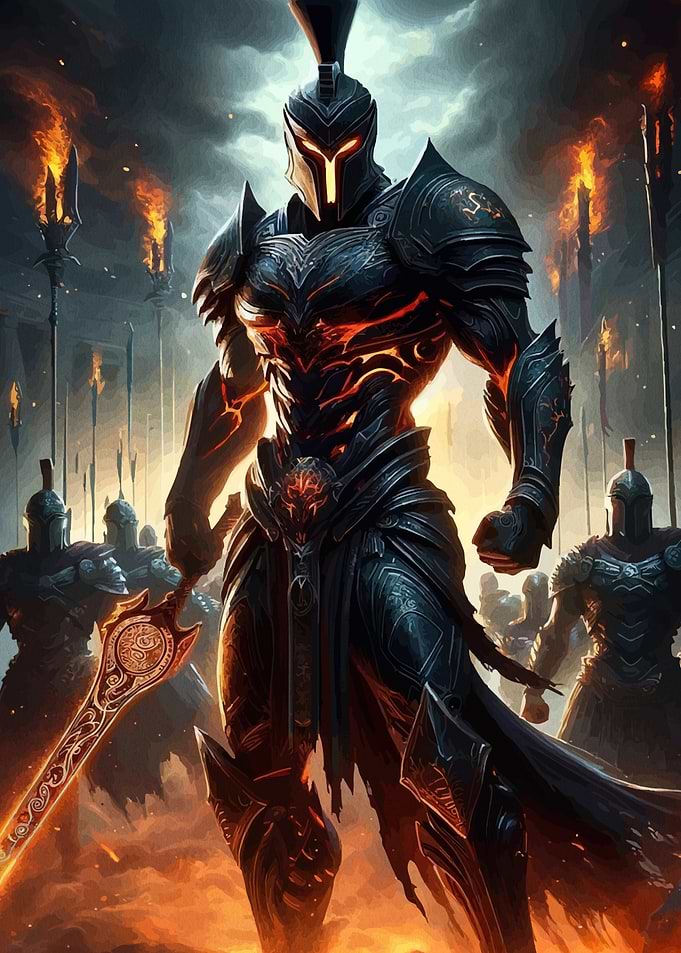 Armored Warrior Sword Fiery