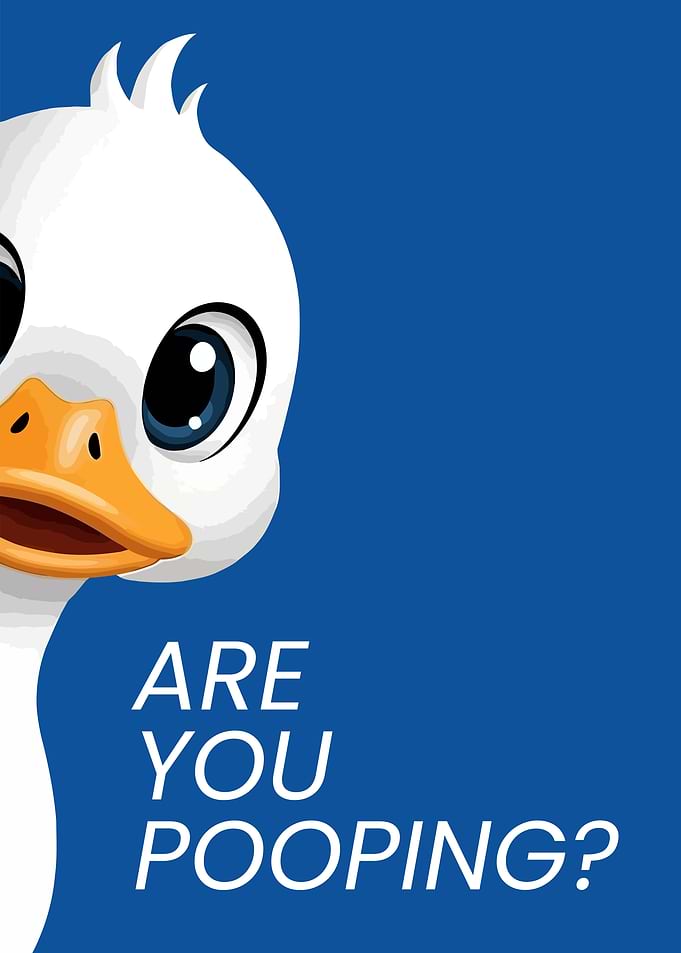 Are You Pooping? Duck Cartoon